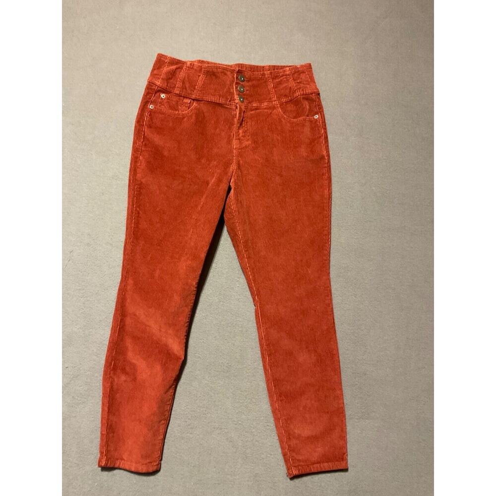No‎ Boundaries Pant Womens 17 High Rise Sculpting Corduroy Rust Color
